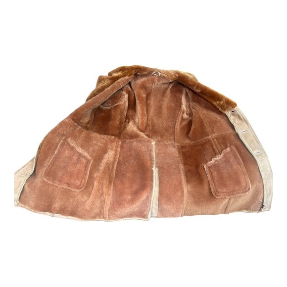 Vintage Men's Beige Sheepskin Coat - Picture 2 of 5